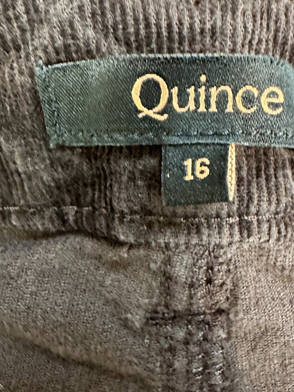 Quince Women Stretch Corduroy Cropped Wide Leg Pants Patch Pockets Espresso 16 - Picture 9 of 10